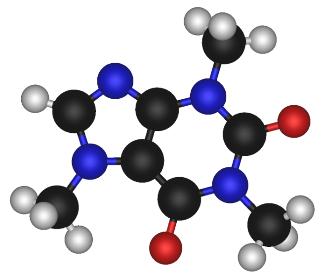 Image result for caffeine molecule
