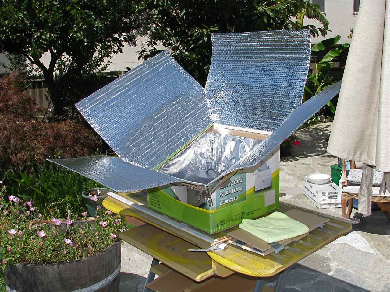 Image result for solar oven shiny liner